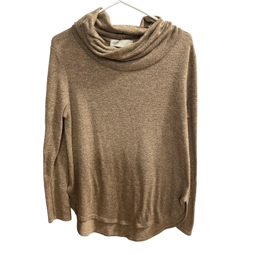 Love Kuza‎ Elegant Tan Cowl Neck Sweater Size L